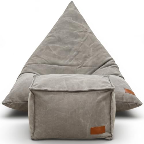 Aiire Puff con Relleno Incluido Moderno - Puf Salon XXL de Diseño para Adulto o Juvenil - Funda Desenfundable y Lavable - Puffs Infantiles XXL - Bean Bag Chair Gamer Gigante con Reposapiés