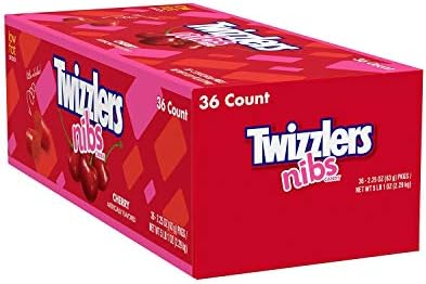 TWIZZLERS Licorice Candy, Cherry, 2.25 Ounce (Pack of 36)
