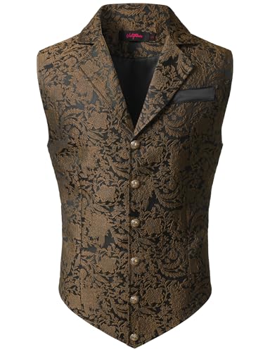 Image of VATPAVE Mens Victorian Suit Vest Steampunk Gothic Waistcoat