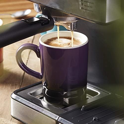 Cooks Professional Set of 6 Stoneware Tea Mugs, Coloured Coffee Cups,315ml (Multicoloured)
