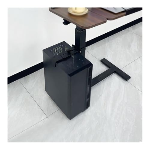 Soporte colgante para torre de PC bajo el escritorio - Soporte metálico negro de acero al carbono, resistente, para torres de CPU en escritorios ajustables y móviles miniatura 4