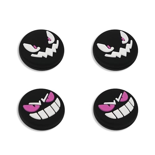 TIKOdirect Thumb Grips Caps Compatible with Switch 1/OLED/Lite, 4PCS Kawaii Joystick Cap Grip Soft Silicone Cute Switch Thumb Grips Protective Ergonomic Button Cover, Black G