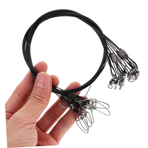 Kisangel 10 piezas mosquetones de acero para pesca miniatura 7