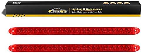 Partsam 2PC Red 17" 23 LED Light Bar Stop Turn Tail Third 3rd Brake Light Trailer Center Light Bar Car Truck Cargo Trailer Toy Hauler Trailer Tail Light Bar Surface Mount Waterproof