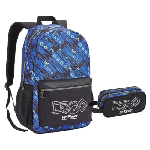 Kit Mochila e Estojo Infantil Masculino ProPlayer (Azul)