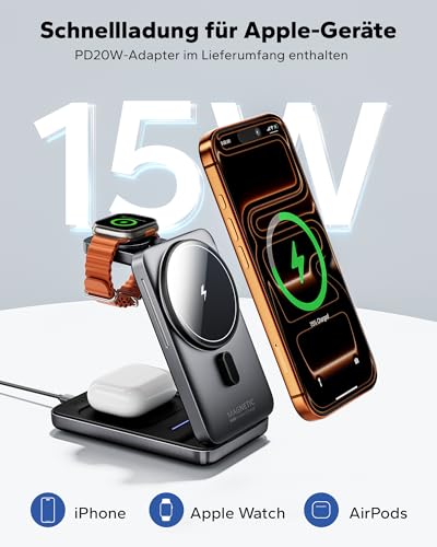 KPON 3-in-1 Magsafe Ladestation für Apple Watch und iPhone & Airpods – Ansicht 5