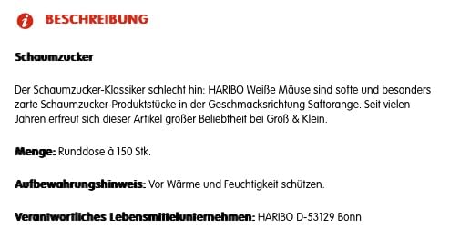 Haribo Weisse Maeuse Ratones Blancos Tubo 1050 g miniatura 4