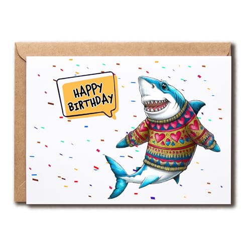 NoNi93Art Shark o[Xf[J[h - Happy Birthday - T̗l -  - ʔ - 킢 - O[eBOJ[h - Ƒ̗FlAqւ̃MtgB