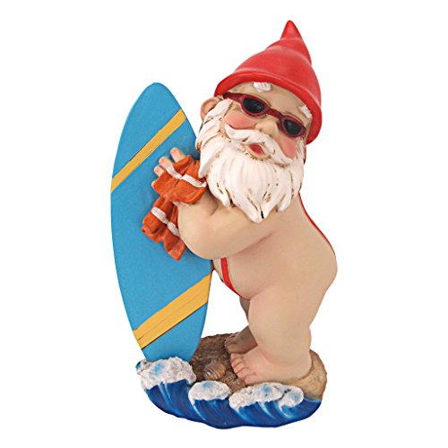 Design Toscano QL59236 Garden Gnome Statue - Shredder Surfer Dude Gnome - Outdoor