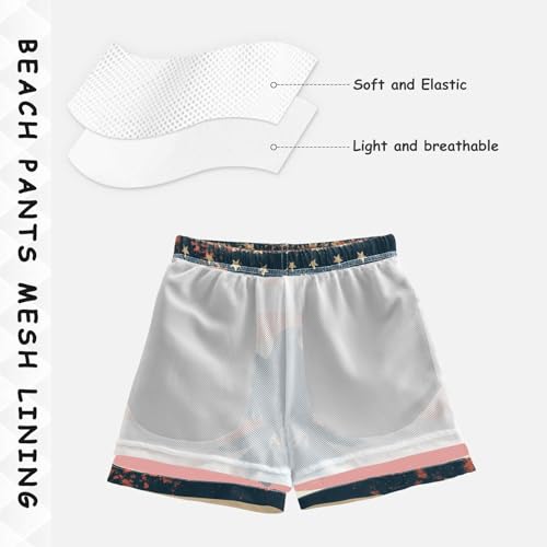 Boys Beach Board Shorts America Eagle Grunge Swim Trunk Teen Swimwear 8-16Y Multicolor4