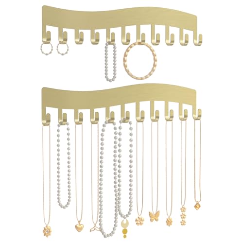 Soporte para cadenas de almacenamiento de joyas en la pared, organizador de joyas robusto para collares, pulseras y pendientes - Soporte organizador de collares de pared: joyas colgantes de