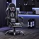 COLAMY Gaming Stuhl, Computer Stuhl mit Fußstütze und Lendenwirbelstütze, höhenverstellbarer Gaming Chair mit 360°-Drehsitz und Kopfstütze, Video Gamer PC Stuhl, Ergonomische hohe Rückenlehne, Grau