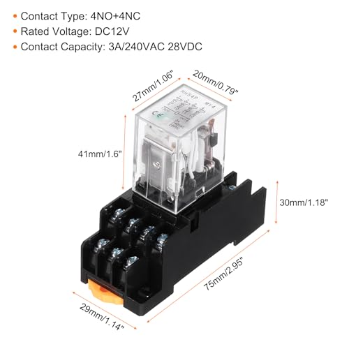 Relé 12V MY4NJ con base de enchufe para solucionar cortes de señal e intermitencias 2