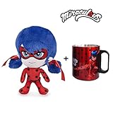 Producto Oficial Ladybug Prodigiosa: Las Aventuras de Ladybug - Peluche Ladybug 7\"/20cm + Taza de Acero