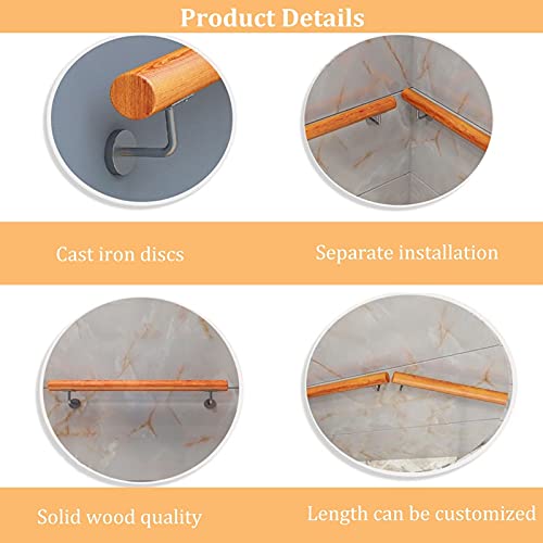 Main courante escalier en bois rustique avec kit complet de fixation