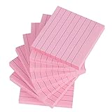 Vanpad Lined Sticky Notes 3x3 Inches, Light Pink Ruled Self-Stick Pads, Easy to Post for Home, Office, Notebook, 8 Pads/Pack