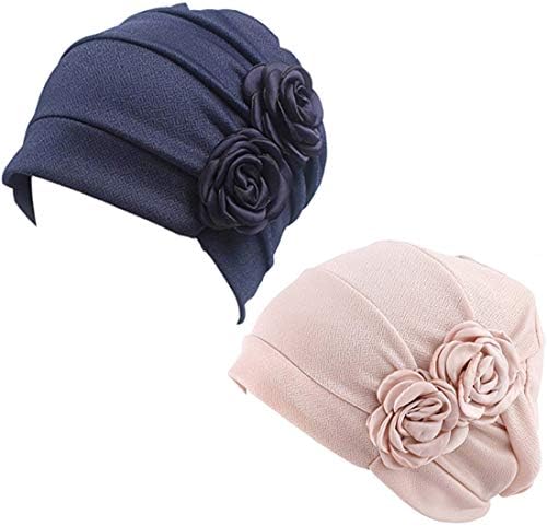 WETOO Women Ruffle Chemo Cap Cancer Headwear Slouchy Chemo Beanie Cancer Turban Hat