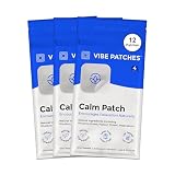 Vibe Patches Calm Patch | Wearable Wellness for Relaxation Support with Botanical Blend | Long Lasting Patch for 10 Hours | Vegan & Latex Free | 4 Patches Per Pack, 3 Pack