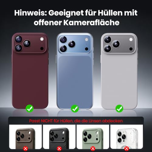 Hoerrye für iPhone 18 Pro Kameraschutz,Burgunder, 1 Stück – Ansicht 6