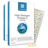 Healthspan High Strength Omega 3 1,000mg (240 Capsules) | Supports Brain, Eye & Heart Health | 120mg DHA & 170mg EPA Per Capsule | Highly Purified to Remove Toxins | Sustainably Sourced Fish Oil