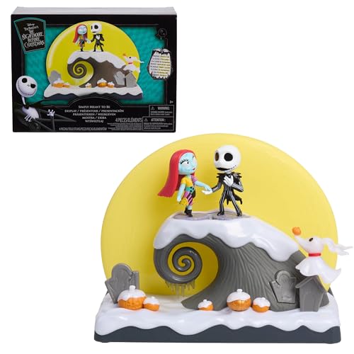 Disney Tim Burton’s The Nightmare Before Christmas “Simply Meant to Be” Display, Jack Skellington and Sally Collectible Figurines, Kids Toys for Ages 3 Up by Just Play by Just Play - Used condition - US$18.80
