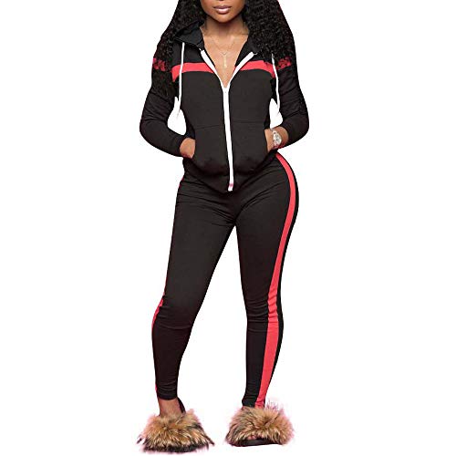 TrendyChic Women Sweatsuit Set,2 PCS Outfits Tracksuit Long Sleeve Zip Up Sweatshirt and Long Pants Jogging Suits