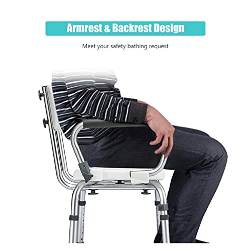 Uongfi Shower Chair Bathtub U-Shaped Hollow Height Adjustable Workbench Detachable Return #TOP4