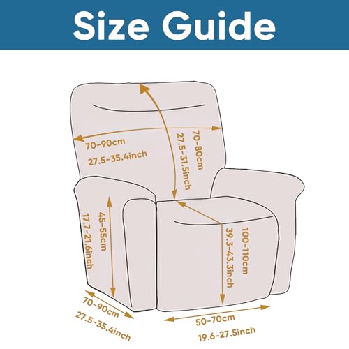 Lavish Cover Jacquard Recliner Chair Cover, Stretch Recliner Slipcover, Lazy Boy Recliner Sofa Protector, Furniture Cover for Pets and Scratches(Recliner,Green+LightGrey) - Image 5