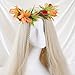 KorViSHOW Hawaiian Leis Flower Crown - Tropical Floral Headband Artificial Hawaii Floral Headpiece with Ribbon Lei Luau Dress Up Accessory for Girls Women Summer Beach Pool Party Decorations