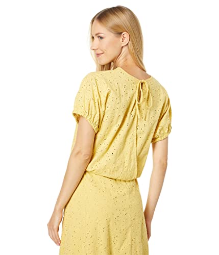 Madewell Eyelet Michele Bubble Top In Dream-On Daisies Haystack Lg (Women's 10-12) #TOP1