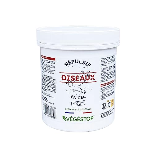 Répulsif Oiseaux - Gel - 500 g - Origine Végétale - Contre les pigeons, pies, corbeaux, corneilles, étourneaux, mouettes - Aux huiles essentielles