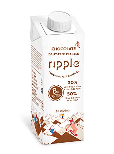Ripple Non-Dairy Milk, Chocolate | Vegan Milk With 8g Pea Protein in Shelf