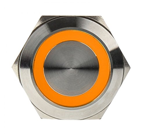 Preisvergleich Produktbild DimasTech compatible Vandalismustaster 25mm - Silverline - orange