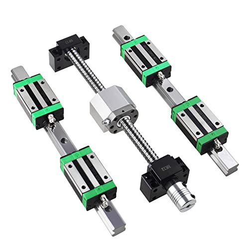Juego de guía lineal que incluye 2 rieles lineales HGR20-600mm con bloque deslizante HGH20CA + husillo de bolas SFU1605-650mm con tuerca de bola, soporte final BF/BK12, embrague, carcasa de tuerca Cover