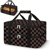 Coobiiya Insulated Casserole Carrier,Lasagna Lugger Tote Keeps Food Hot or Cold,Thermal Lunch Bag Warmer & Cooler Carrier Bag,Portable Tote Bag Fits 9" x 13" Baking Dish for Picnic and Cookout