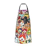 [RFSHOPD] 妖怪ウォッチ エプロン レディース エプロン メンズ 防水 シワになりにくい 男女共用 無地 おしゃれ シンプル 無地 撥水ノンアイロン 家庭用 汚れにくい シワ防止 70cm×84cm