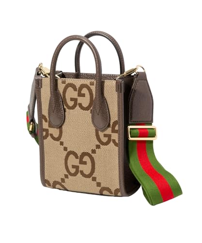 GUCCI｜ (699406 UKMDG 2570) Gucci Mini Full-Grain Leather-Trimmed Monogrammed Canvas