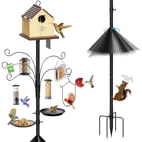 MQHUAYU 108 Inch Bird Feeder Pole Squirrel Proof, Heavy