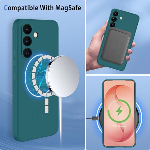 Coque Samsung S26 MagSafe silicone souple verte