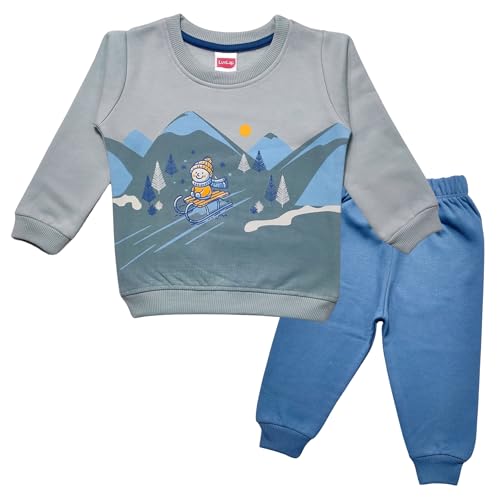 Image of LuvLap Baby Boys Full Sleeve Hooded Sweatshirt & Pyjama Set