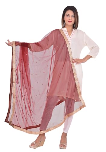 Image of YOUTHQUAKE Women's Embroidered Net Dupatta