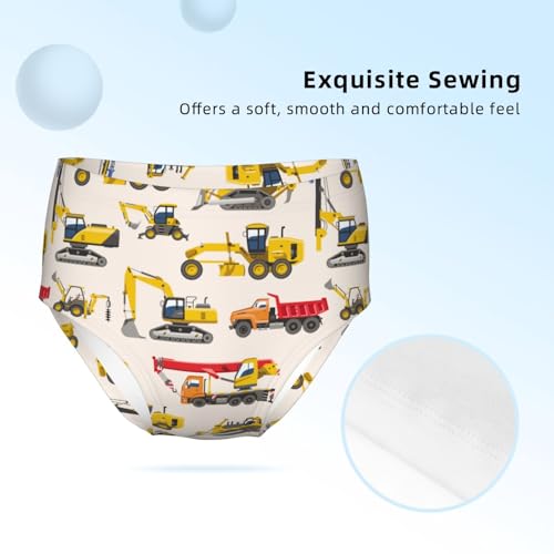 Excavator Construction Car Girls' Underwear Soft Cotton Little Girls Panties Comfort Briefs3