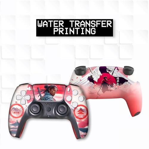 Image of Ghost of Tshushiima Custom PS-5 Controller Wireless compatible with Play-Station 5 Console by BCB Controllers | Proudly Customized in USA with Permanent HYDRO-DIP Printing (NOT JUST A SKIN).