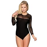 🌹FARBE: klassische Schwarz. Qualität: Elastisches, widerstandsfähiges und weiches Material, das sich der Haut gut anpasst.Langarm-Body in verschiedenen Muster mit Verschluss im Schritt