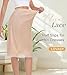 Lovasy Women Satin Half Slips Lace Long Underskirt Anti Static Under Skirt Soft Slip Dress for Skirts Dresses Nude,Large