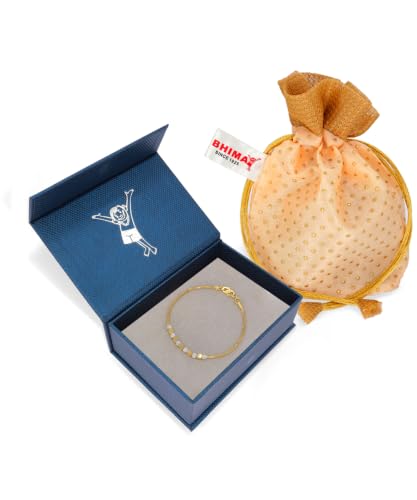 Image of BHIMA Jewels 22K BIS Hallmark 916 Beaded Charm Gold Chain Bracelet