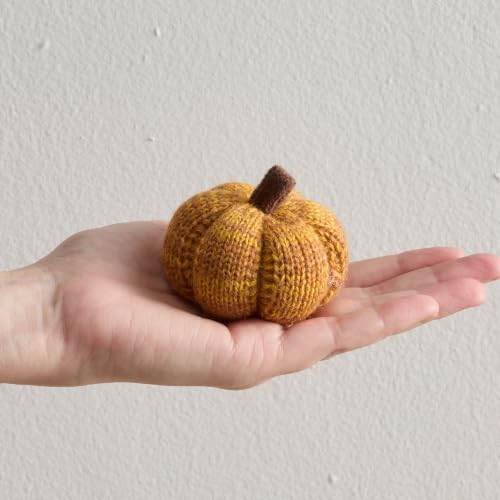 Image of Set of 3 Multi-size Cozy Knit Pumpkins (Candy Corn Large Multi-size set)