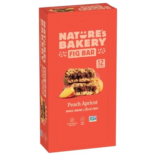 Nature’s Bakery Whole Wheat Fig Bars, Peach Apricot, Real Fruit, Vegan, Non-GMO, Snack bar, 1 box with 12 twin packs (12 twin packs)