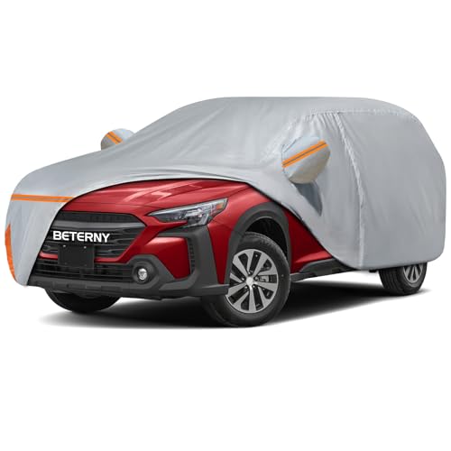 Image of Car Cover for 2009-2025 Subaru Outback, Waterproof Custom-fit All Weather Sun Rain UV Dust Snow Protection Outdoor Outback Full Car Cover with Door Zipper and Cotton Lining-Grey
