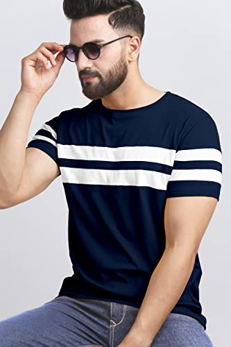 Image of AUSK T-Shirt for Mens Double Stripes on Chest